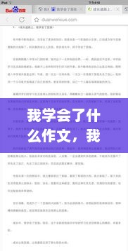 我学会了烹饪，烹饪技巧与心得分享